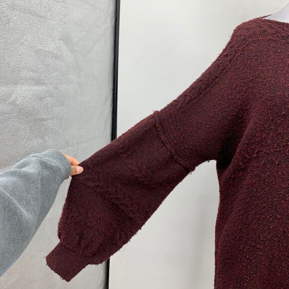 Max Studio Sweater Womens M Medium Raisin Bubble Sleeve Drop Shoulder Popcorn - Picture 5 of 10